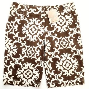 Nwt Tommy Bahama Brown/Creme Paisley/Floral Bermuda Shorts